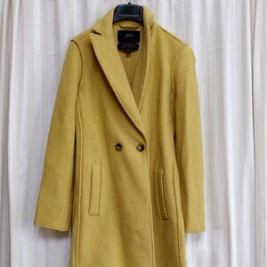 J CREW Daphne Topcoat Italian Boiled Wool Coat size 00 fits 0 Pale Chartreuse